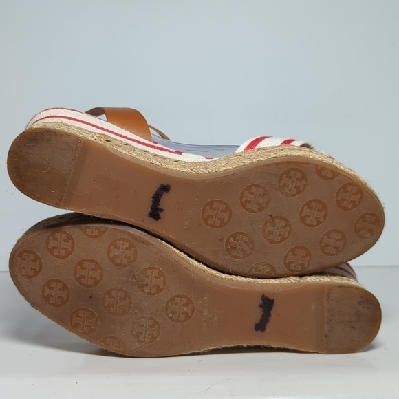 Tory Burch Karissa canvas wedge espadrille platform sandals womans size 9 - Picture 8 of 16